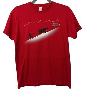 Ski Country Vintage Men's Skicow Swiss T-Shirt Cow Skier‎ Short Sleeve Size S